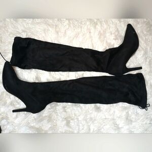 Womens sued thigh high boots brand shein, size 10